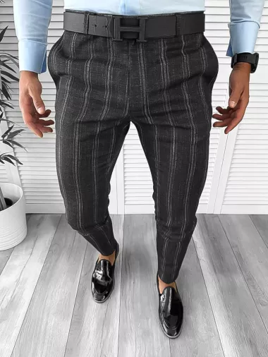 Pantaloni barbati eleganti negri B1551 I15-1.3
